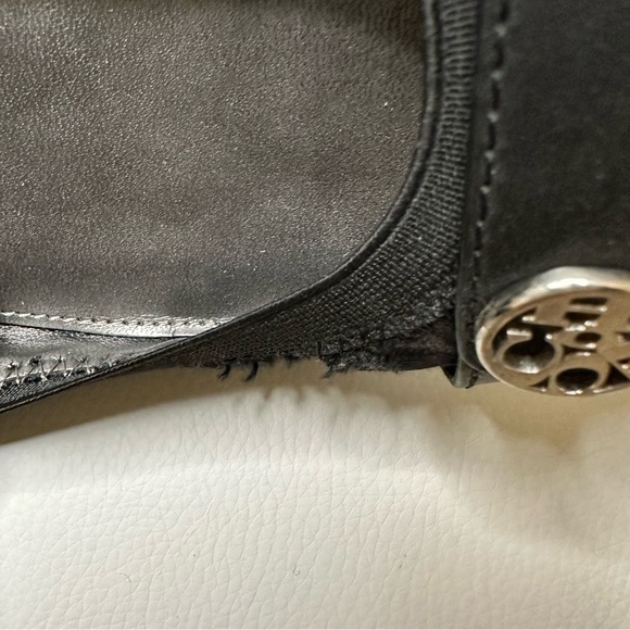 💝Coach Signature Logo Black Canvas Chelsea Elasticized Ballet Flats Black Size 6 - Picture 7 of 10